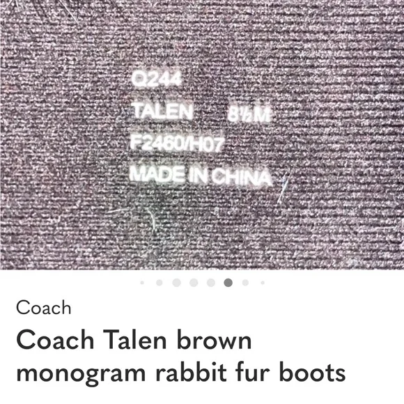 Coach Talen Brown monogram, rabbit Black Fur-Trimmed Boots - Picture 11 of 12